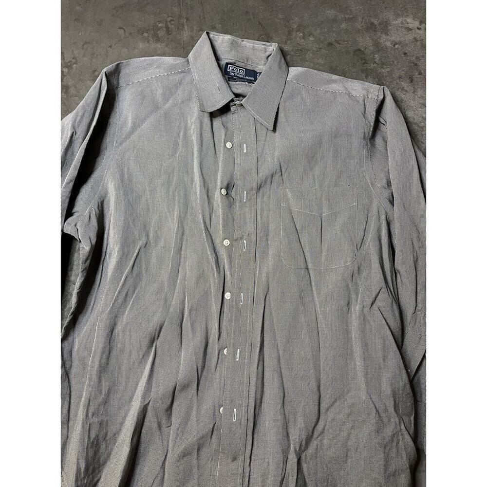 Polo Ralph Lauren Andrew Button-Up Dress Shirt Gray Mens‎ 17 34/35 Plaid